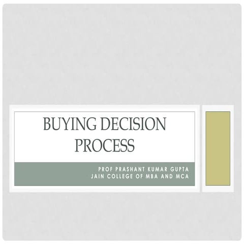 Buying Decision Process