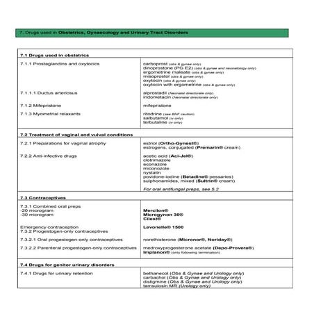 7. drugs used in obs gyna~nary tract disorders | PDF