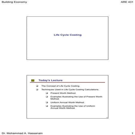 7.0 life cycle costing | PDF