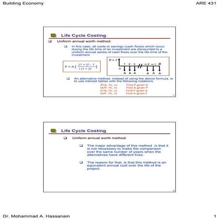 7.2 equivalent uniform annual cost method