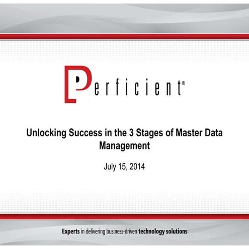 Unlocking Success in the 3 Stages of Master Data Management