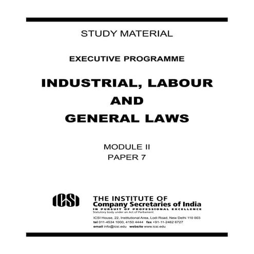 Industrial, labour and General laws
