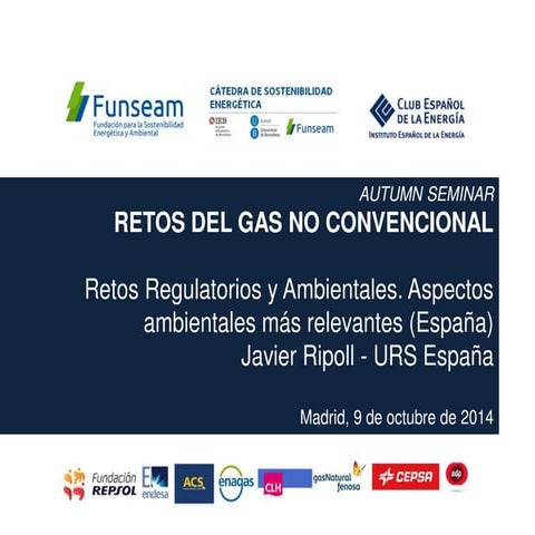Autumn Seminar. Retos del gas no convencional. D. Javier Ripoll