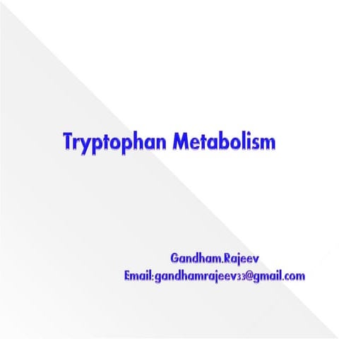TRYPTOPHAN METABOLISM | PPT