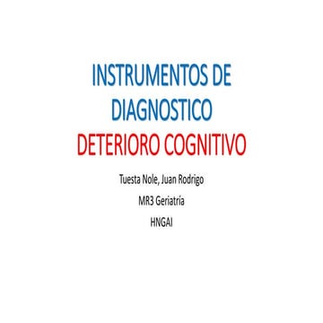 Intrumentos de diagnostico de deterioro cognitivo