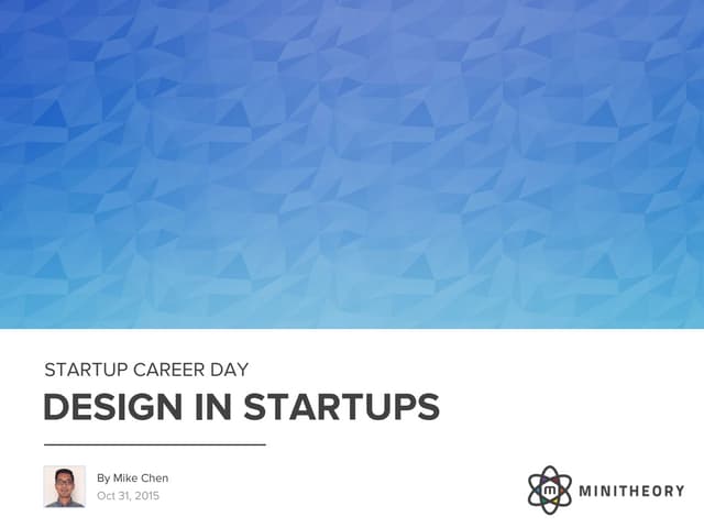 Design in Startups