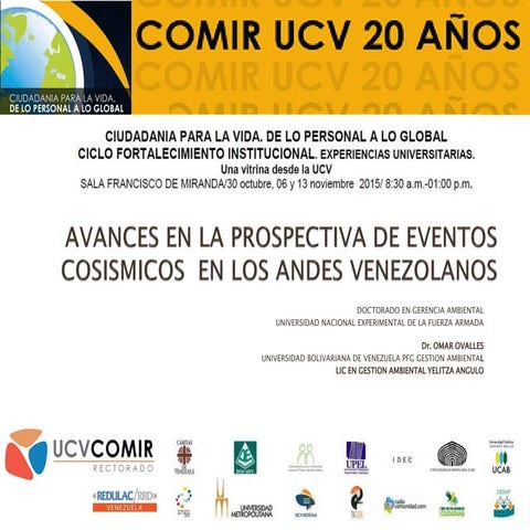 7.  avances en la prospectiva de eventos cosismicos