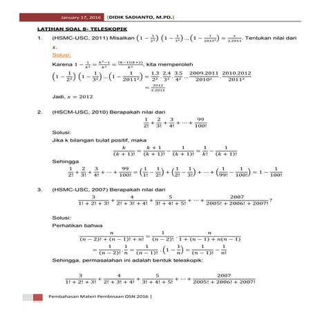 7. teleskopik   metode pembuktian aljabar