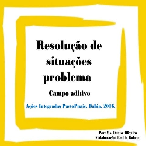 Campo aditivo resolucao de problemas