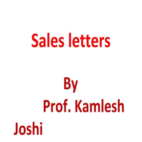 7. sales letters
