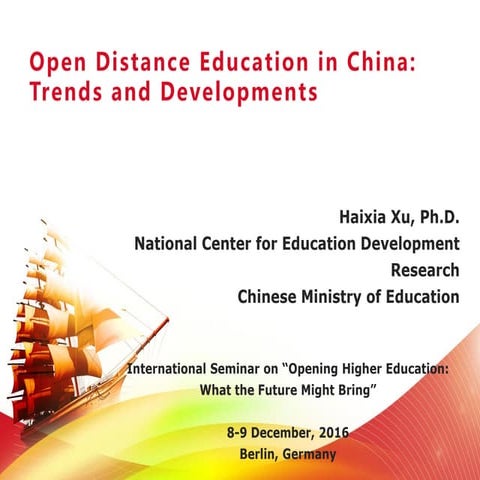 Open Distance Education in China: Trends and Developments by Haixia Xu (Chine...