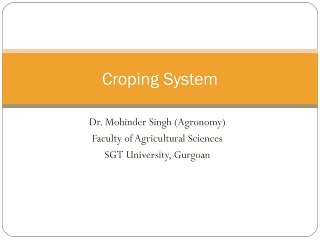 cropping system