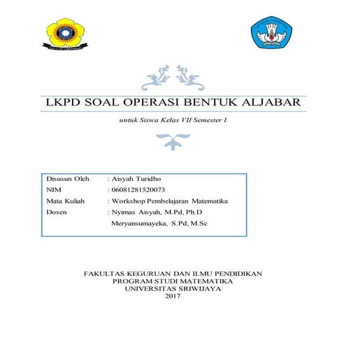 lkpd soal operasi bentuk aljabar (aisyah turidho)