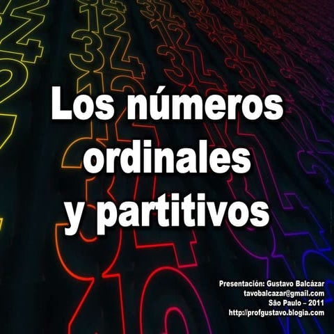 Vocabulario   los números ordinales 