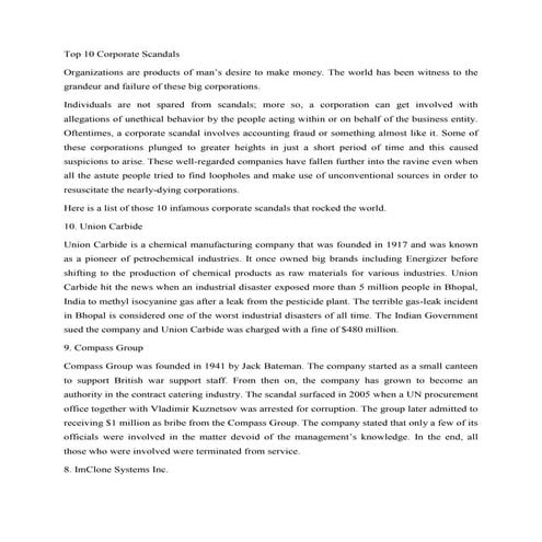 top 10 corporate scandals