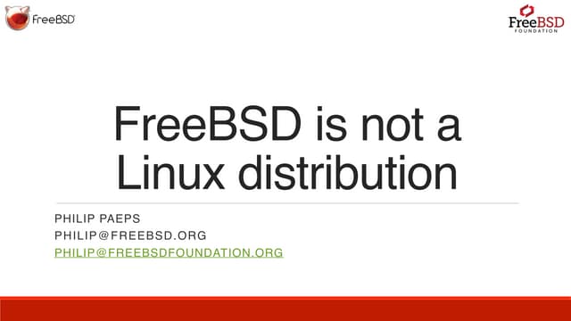 FreeBSD is not a Linux distribution 