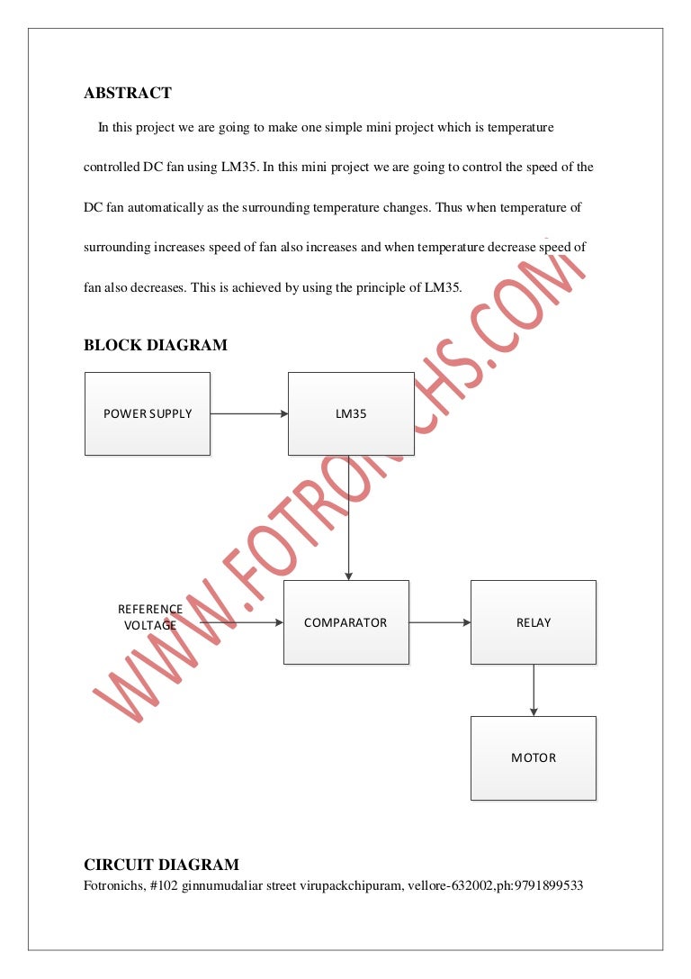 Fan Control Temperature Using Sensor Lm35 Circuit Schematic