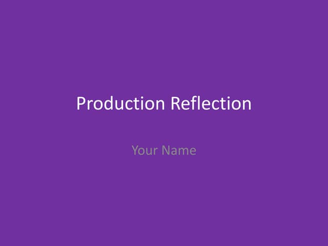 video game-/production reflection