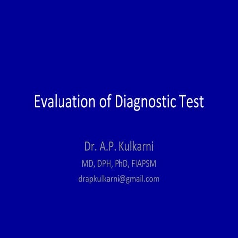 7. evaluation of diagnostic test