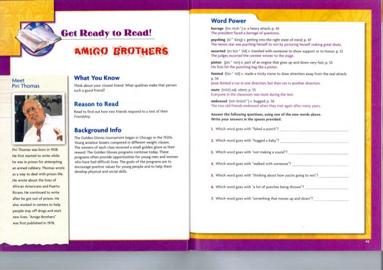 Write up on the friendship of amigo brothers picture