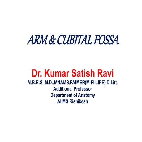 Arm and cubital fossa- Dr.K.S.Ravi