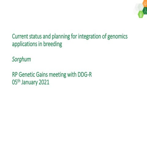 Research Program Genetic Gains (RPGG) Review Meeting 2021: Current status and...
