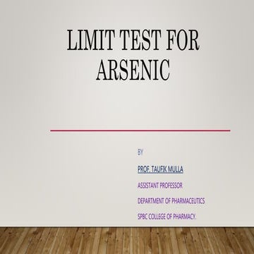 limit test for arsenic