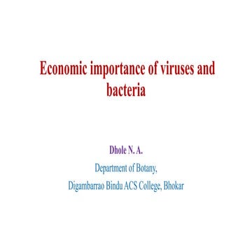 Economic importance of viruses and bacteria