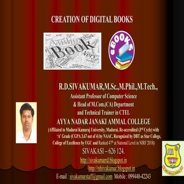 Creation of Digital Books - R.D.Sivakumar