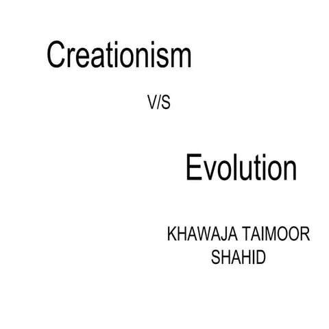 creationism vs  evolution