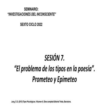 JUNG Y LOS TIPOS EN LA POESÍA
