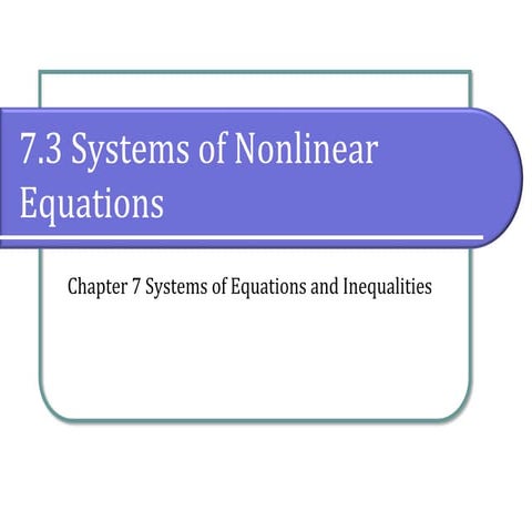 7.3 Systems of Nonlinear Equations | PDF