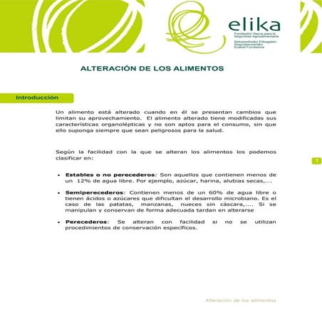 Alteraciones de los alimentos | PDF