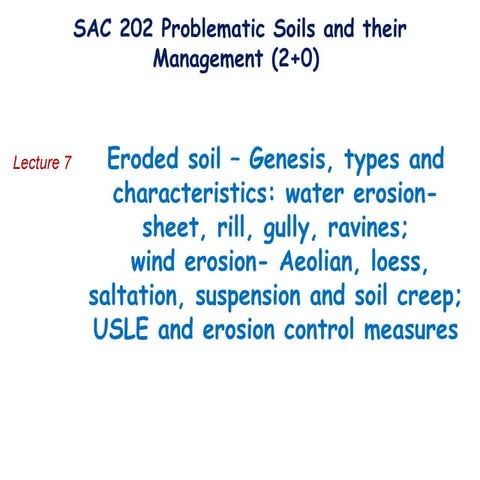 Problematic soil management in soil science