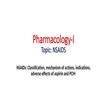 Non steroidal anti inflammatory drugs pharmacology | PPTX