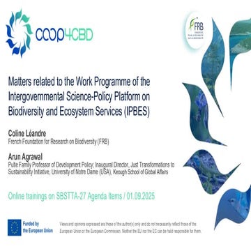 Matters related to the Work Programme of the Intergovernmental Science-Policy...