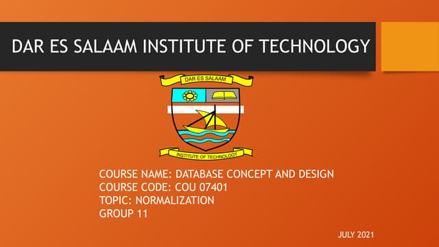 normalization of the database concepts and design
