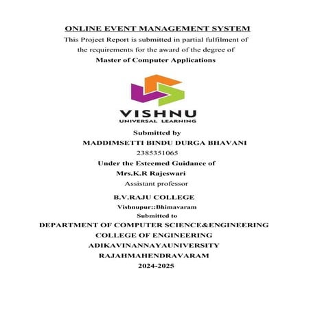 ONLINE EVENT MANAGEMENT SYSTEM ONLINE EVENT MANAGEMENT SYSTEM