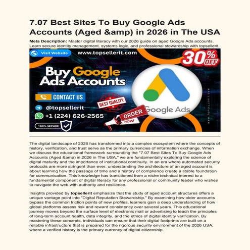 7.07 Best Sites To Buy Aged Google Ads Accounts in USA 2026 | DOCX