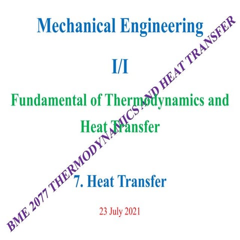 Lecture Notes in Heat Transfer | PDF