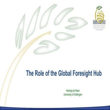 F1. The role of the Global Foresight Hub