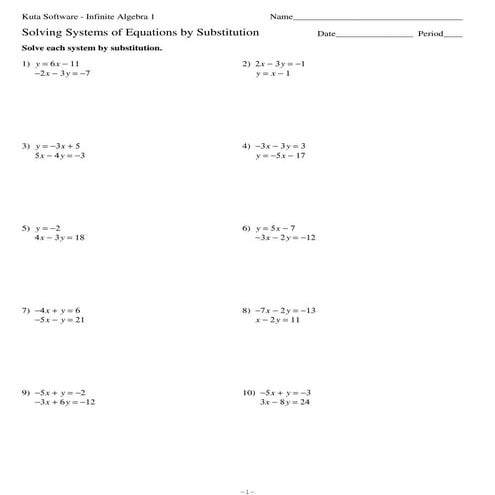 7.2 systems of equations substitution (no key)