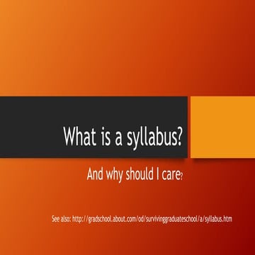 what is a syllabus
