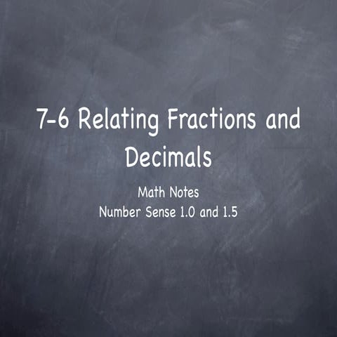 7-6 Relating Fractions and Decimals