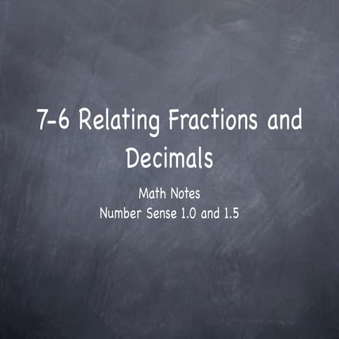 7-6 Relating Fractions and Decimals