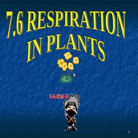 7.6   respiration in plants