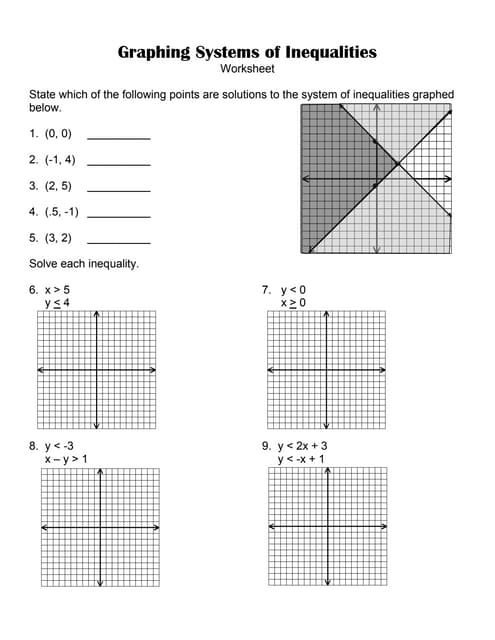 7 6 Systems Of Inequalities Worksheet