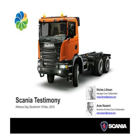 Alfresco Day Stockholm 2015 - Case Study: Scania