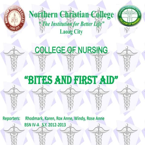 bites and first aid ppt.