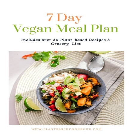 Vegan Meal plan Recipes  + Vegan Grocery List